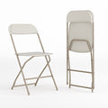 Beige Plastic Folding Chair 2 Pack 650LB Weight Capacity Y3684