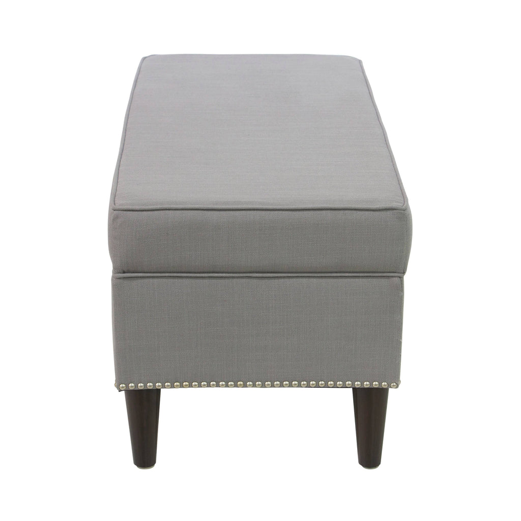 Linen Gray Button Storage Bench W360336