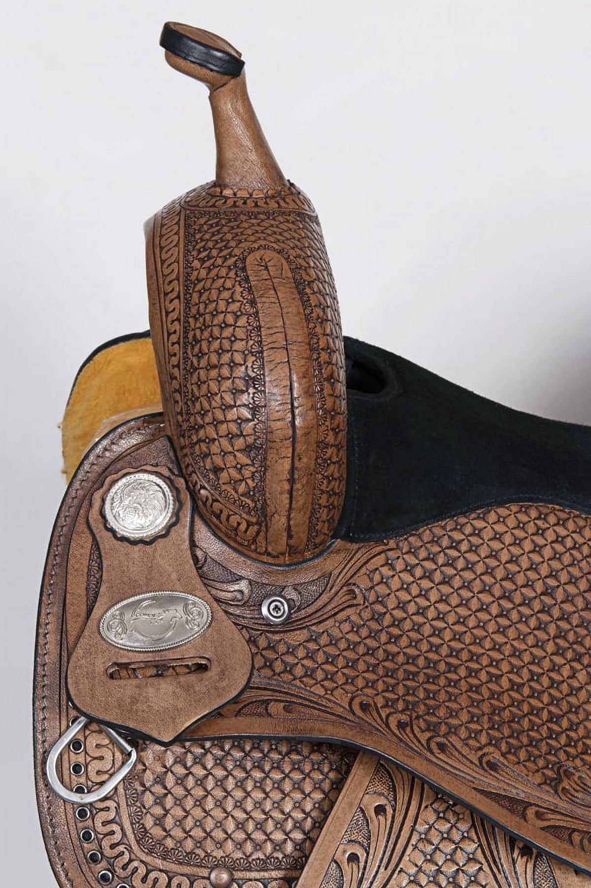 Dark Brown Leather Barrel Racing Saddle H502260