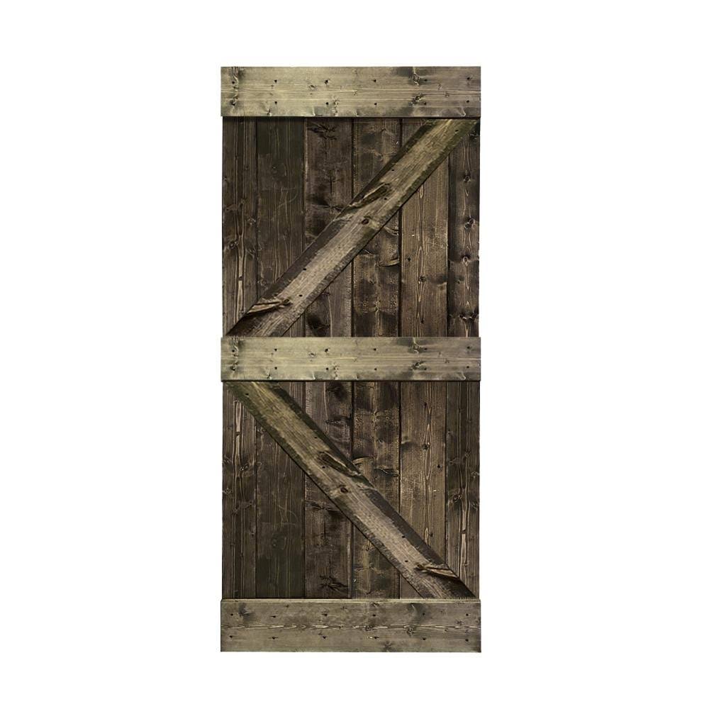 Espresso Solid Knotty Pine Wood Interior Sliding Barn Door Slab X508323
