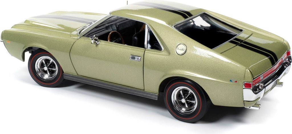 1968 AMC AMX Hardtop Light Green Metallic with Black Stripes Muscle Car W2097