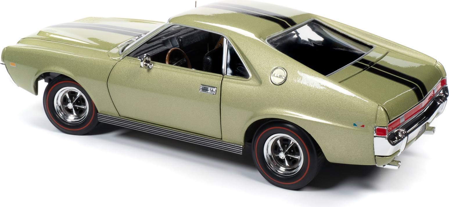 1968 AMC AMX Hardtop Light Green Metallic with Black Stripes Muscle Car W2097