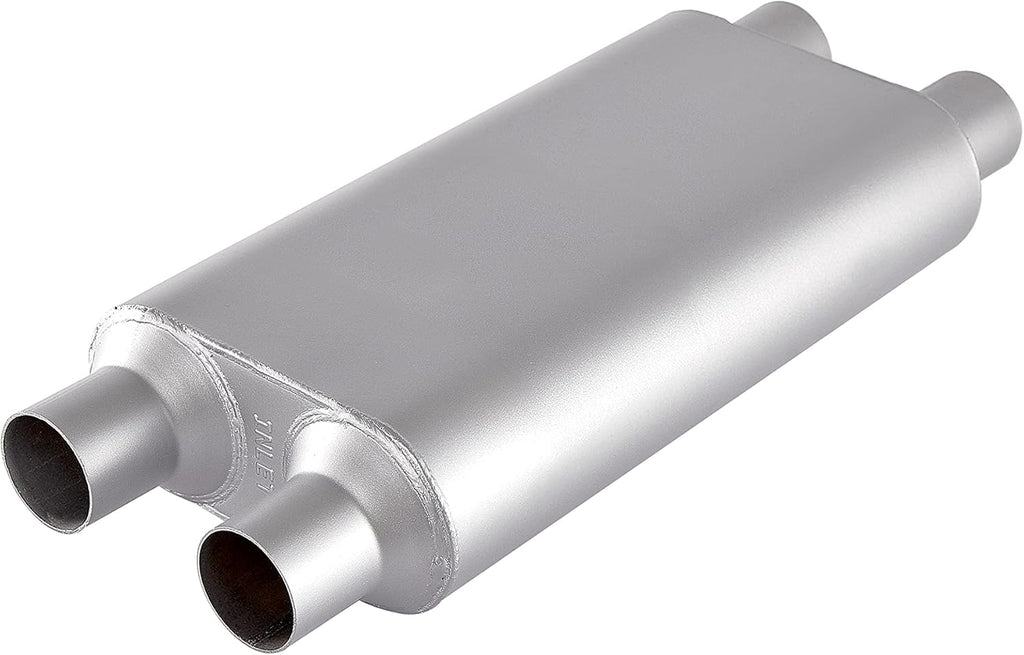 2.25 inch Inlet Outlet Performance Automotive Muffler Exhaust Pack of 2 X712070