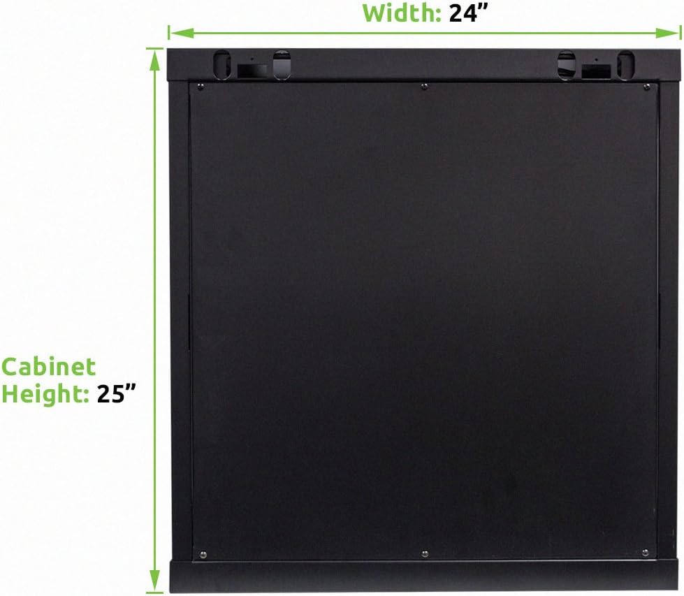 12U Wallmount Cabinet Enclosure 19-Inch Server Network Rack with Locking Glass Door Black G26215