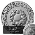 27 3/4x22OD x 2x22P Hand-Painted Silver Ceiling Medallion O68150