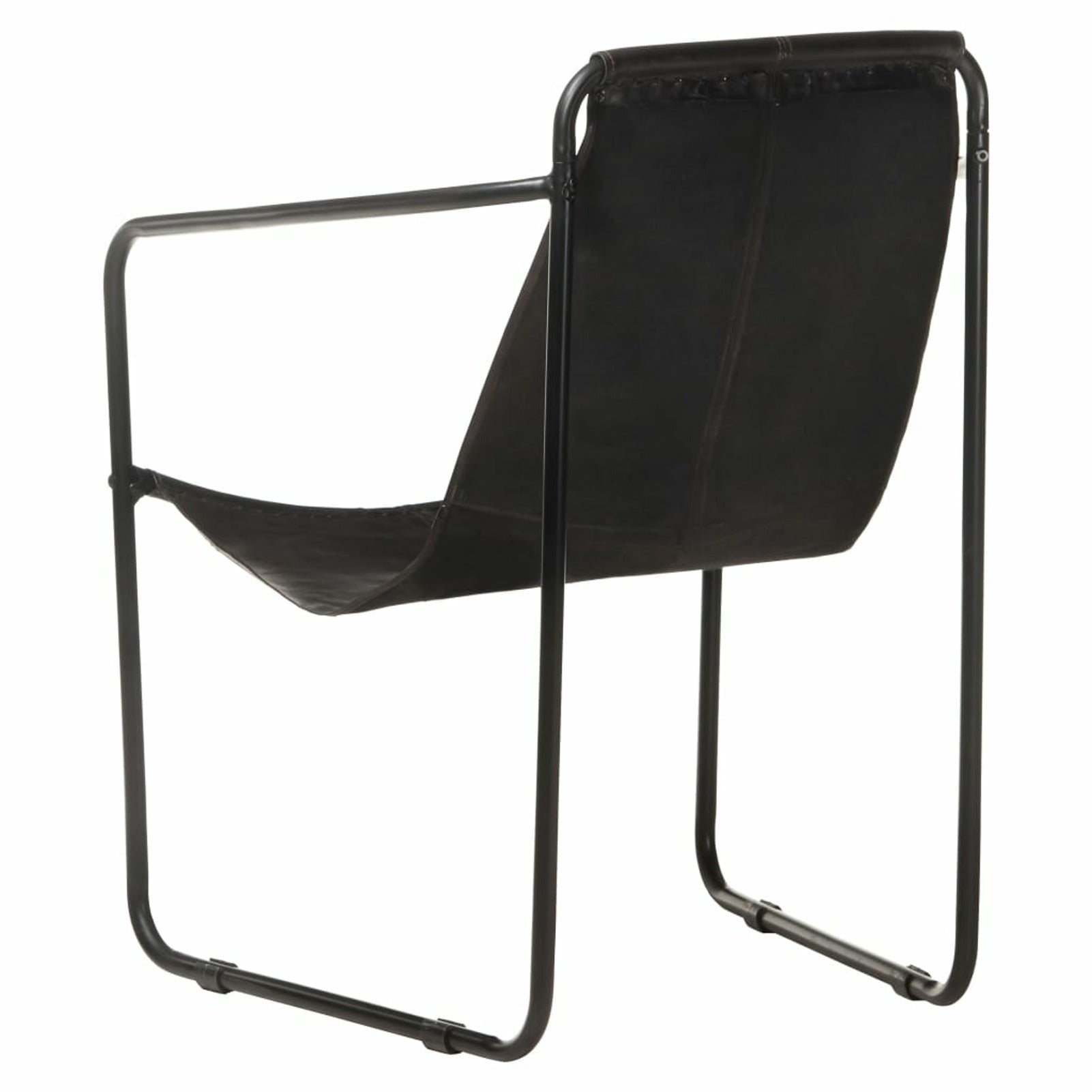 Black Real Leather Armchair A39038
