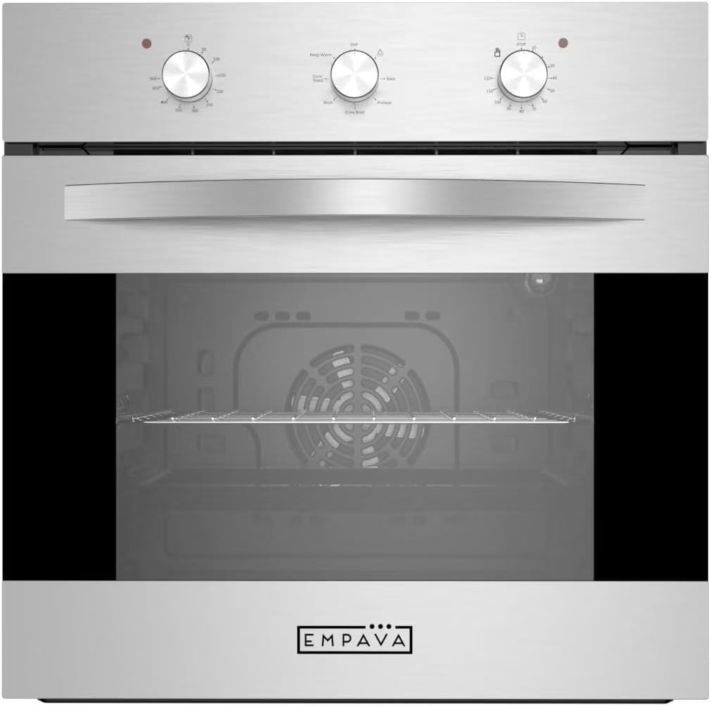 2.3 Cu. Ft. Electric Built-In Single Wall Oven in Black/Silver Tempered Glass Q3819