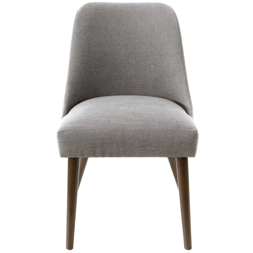 Linen Rounded Back Dining Chair Gray Y324