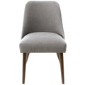 Linen Rounded Back Dining Chair Gray Y324