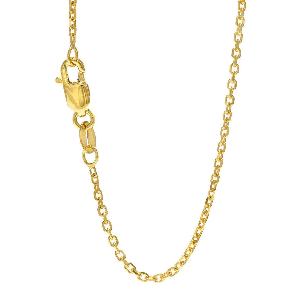 14k Solid Yellow Gold Cable Chain Necklace, 30 Inches M5416
