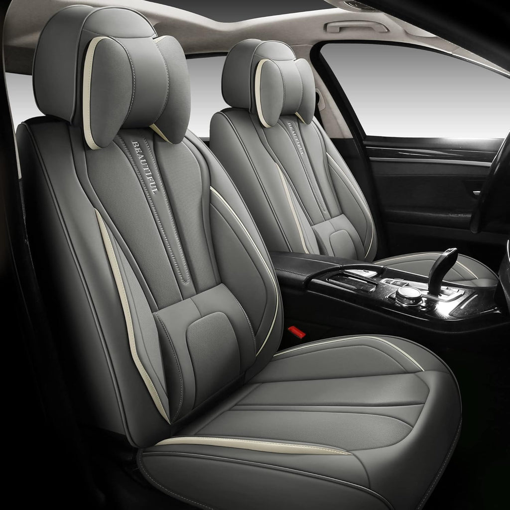 Red Leather Car Seat Covers Full Set 5 Seats K2304