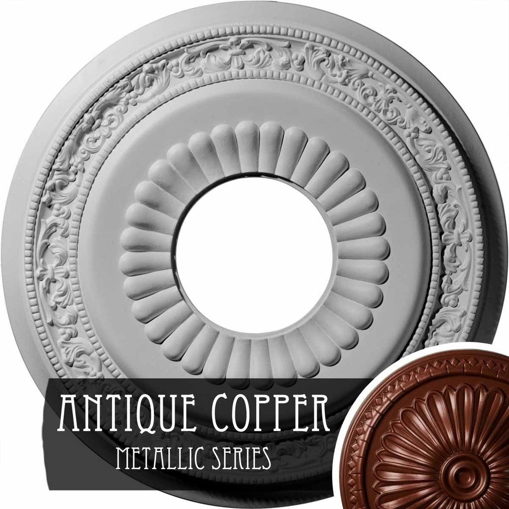 Lauren Ceiling Medallion Hand-Painted Warm Silver O9612