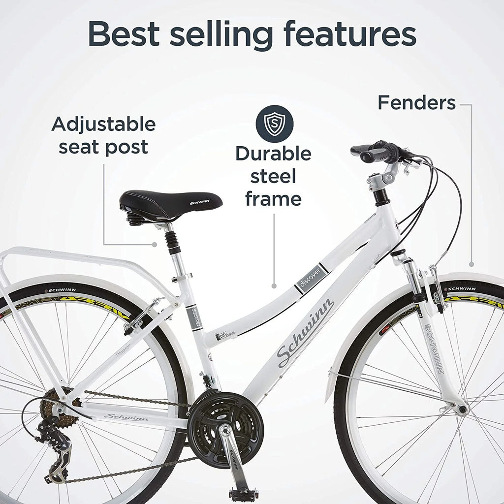 White 700c Women's Hybrid Bicycle K21047