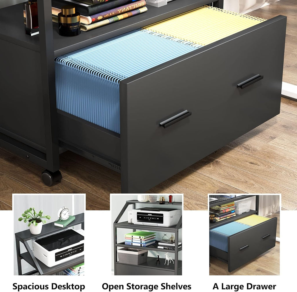 Lateral File Cabinet with Storage Shelves T195
