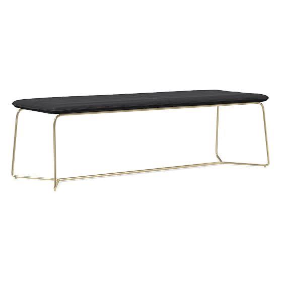 Sierra Leather Gray Dining Bench L5409