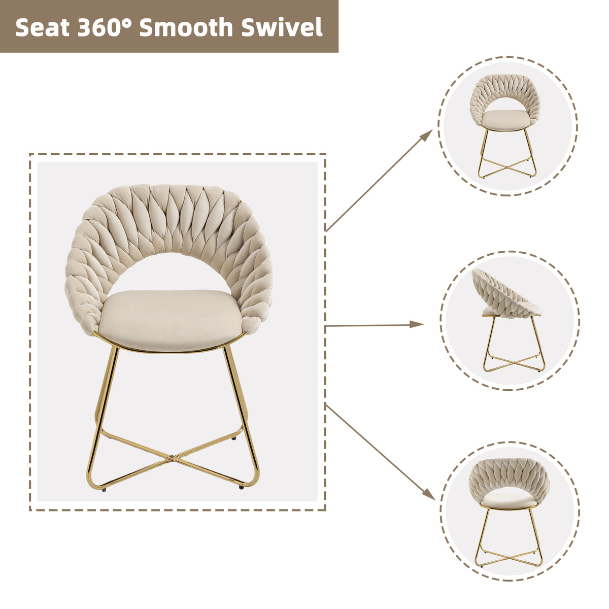 Velvet Accent Chairs Set of 2 with Gold Legs X41422
