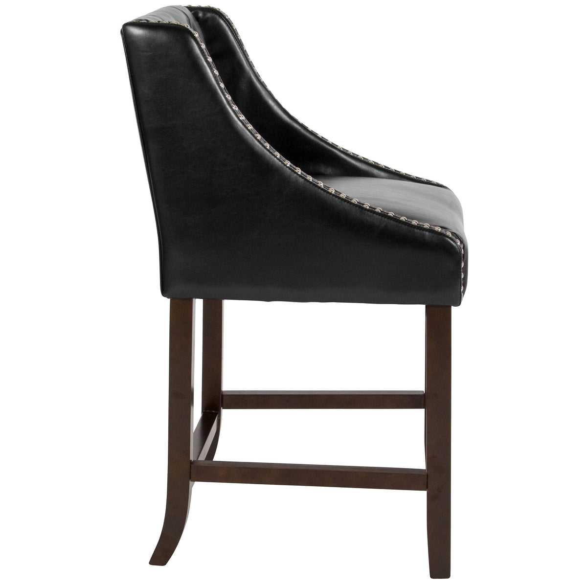 Black Leather Counter Height Stool X9595