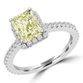 14K White Gold Radiant Diamond Halo Engagement Ring D331770