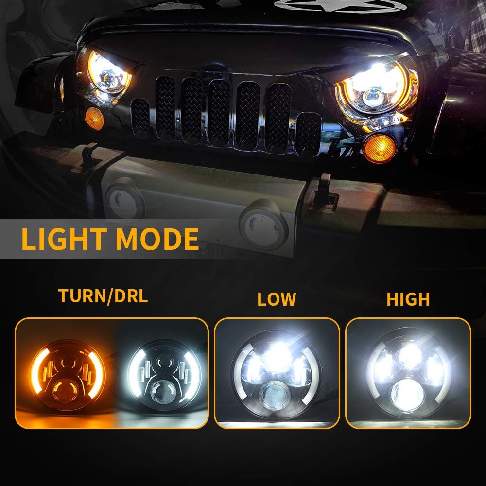 7'' Black Cree LED Headlights and 4'' LED Fog Lights X8933
