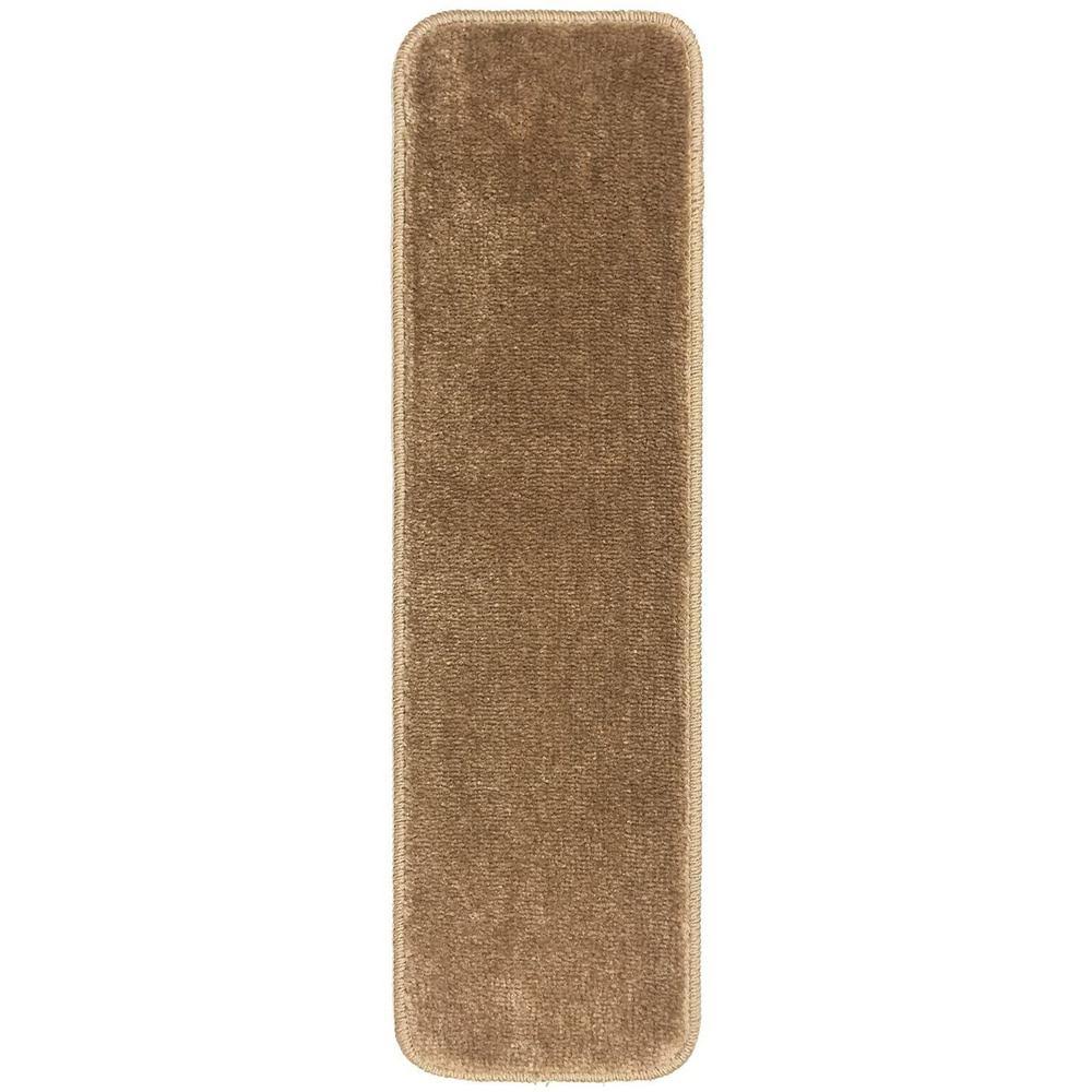 Beige 7 inch x 24 inch Indoor Carpet Stair Treads Slip Resistant Backing Set of 15 N252702