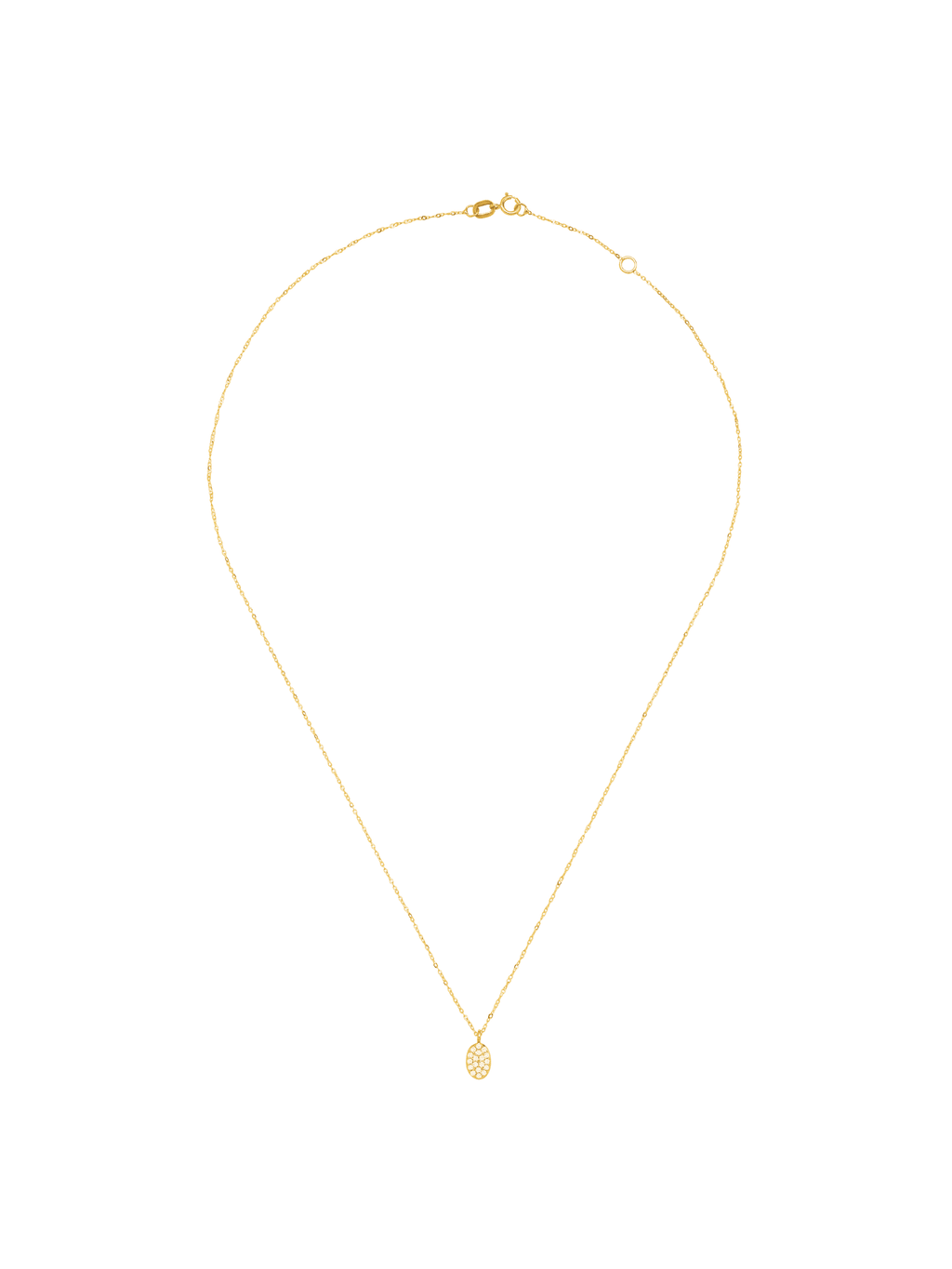 1/10 cttw Diamond Petite Oval Pendant Necklace in 10kt Yellow Gold, 18" P308