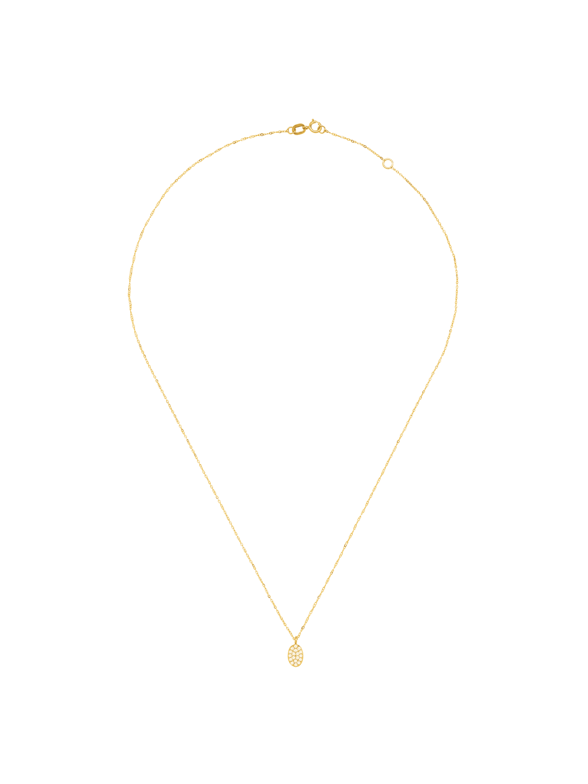1/10 cttw Diamond Petite Oval Pendant Necklace in 10kt Yellow Gold, 18" P308