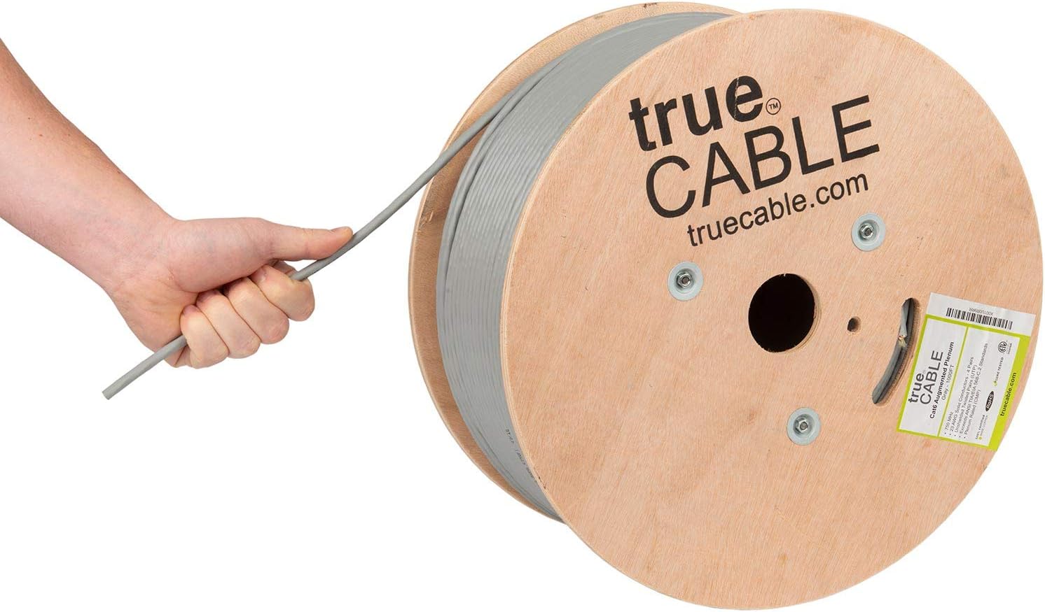1000ft White 23AWG 4 Pair Solid Bare Copper Bulk Ethernet Cable Q146751