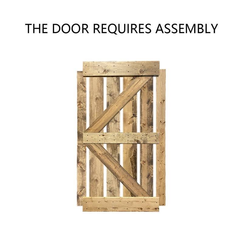 Espresso Solid Knotty Pine Wood Interior Sliding Barn Door Slab X508323