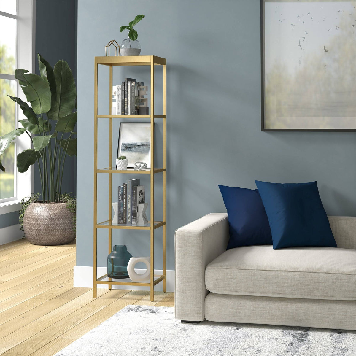 Brass Finish Bookcase F352050