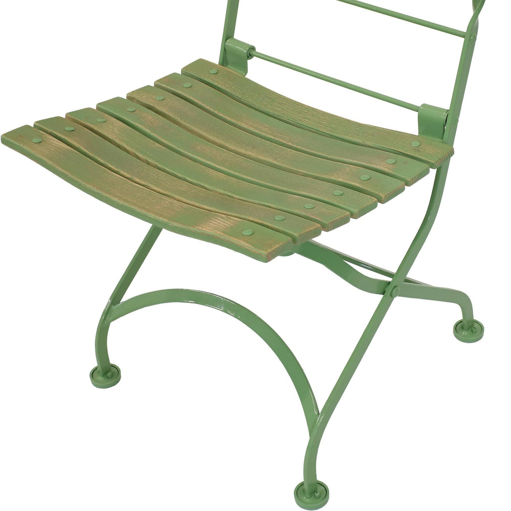 Green Folding Chestnut Wooden Chair Set of 4 M569146