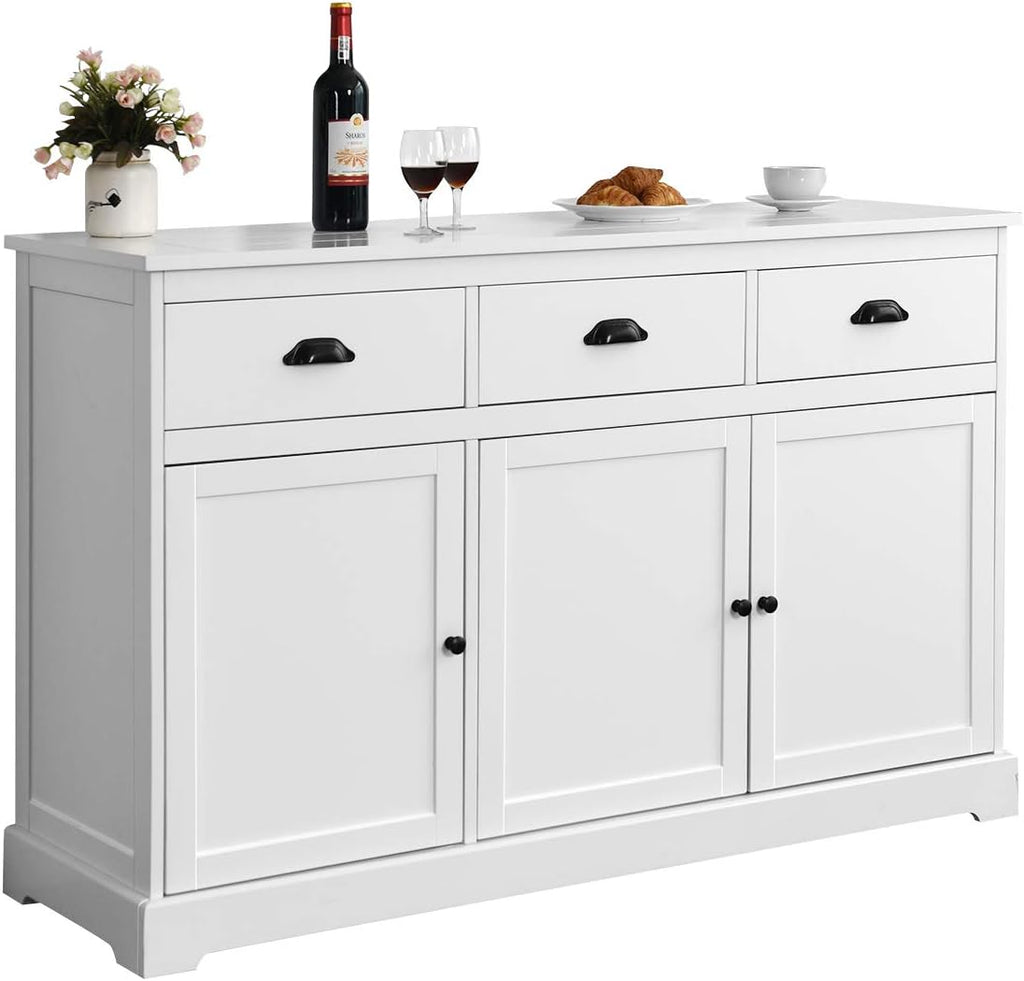 White Sideboard with 2 Cabinets and 3 Drawers L913