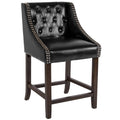 Black Leather Counter Height Stool X9595