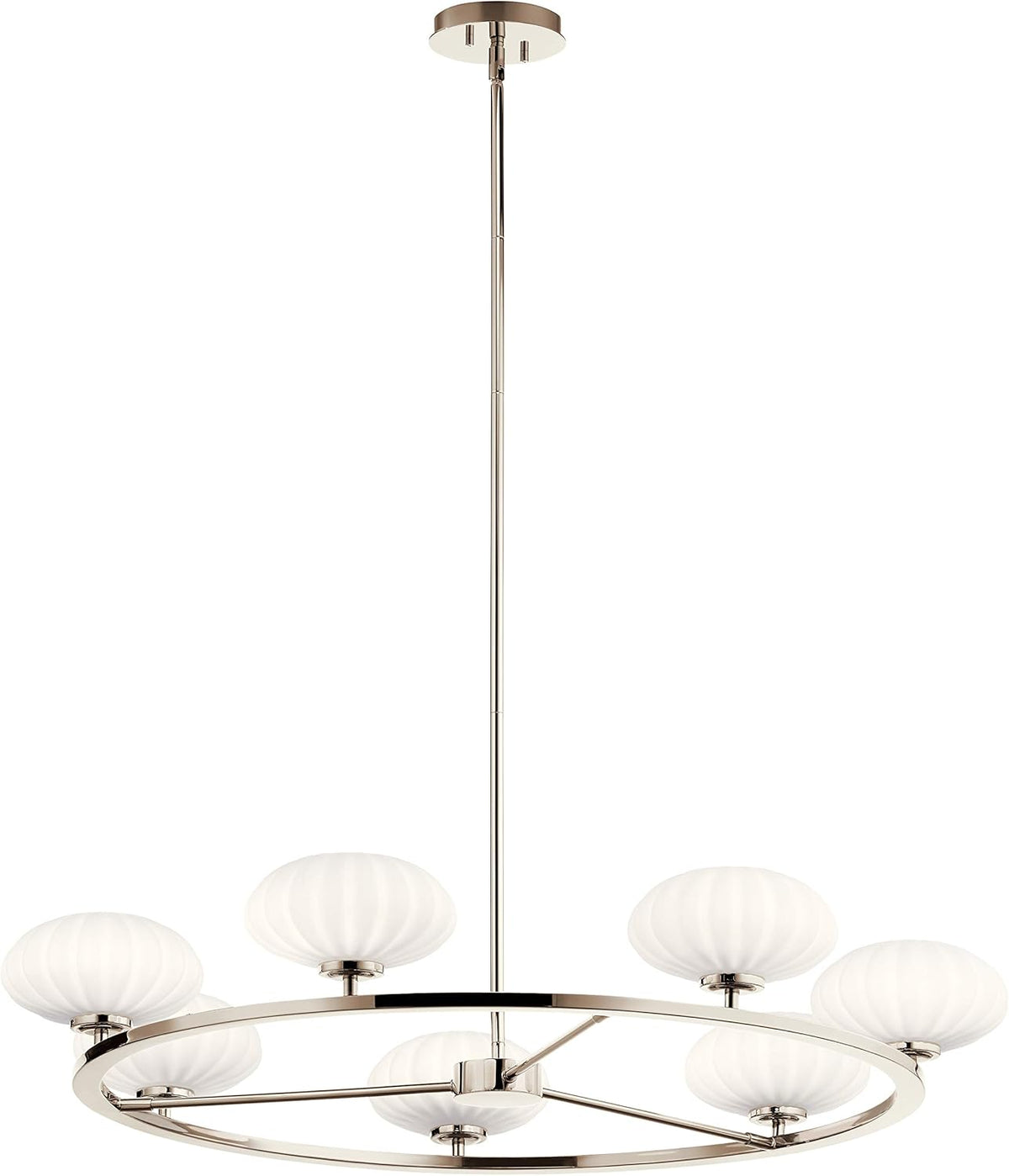 5 Light Round Chandelier with Satin Etched Cased Opal Glass L464652