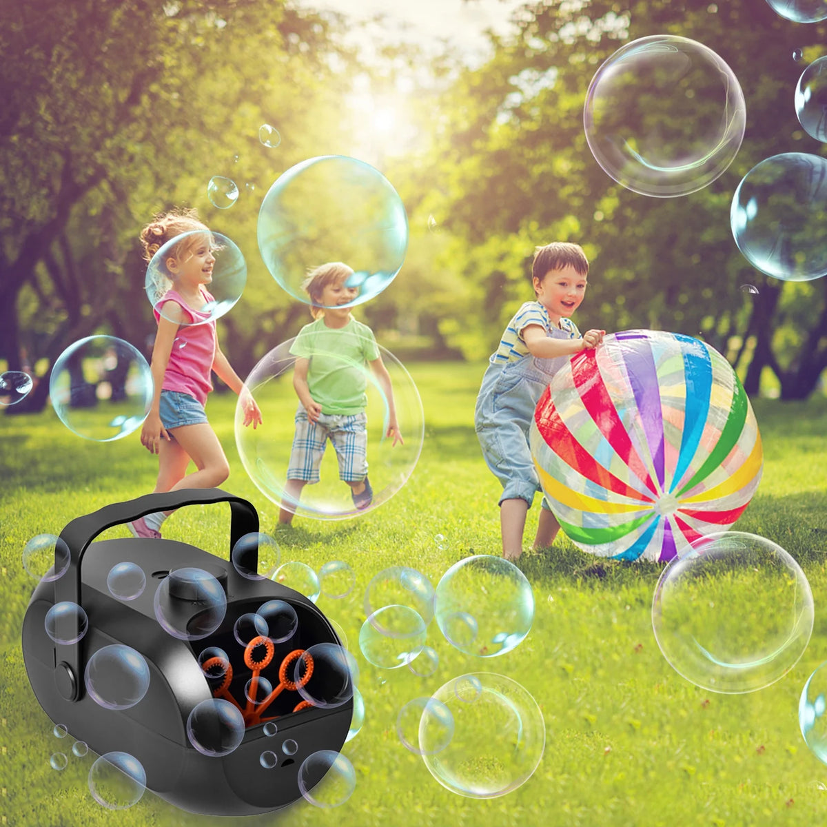 Bubble Machine with 2 Speeds and 6 Bubble Wands E9994
