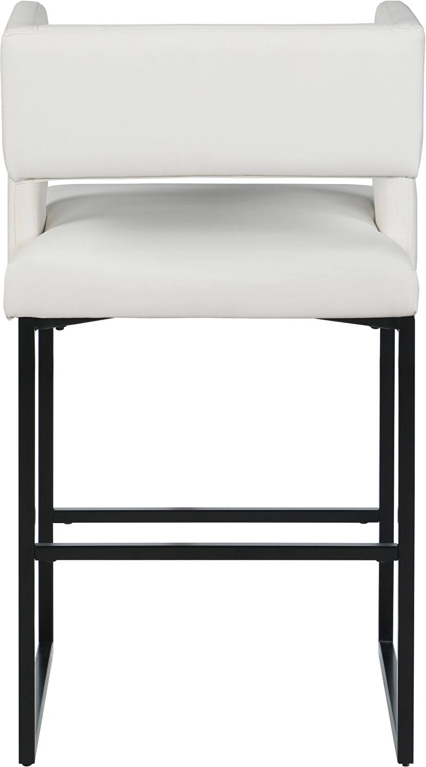 White Faux Leather Counter Stool Set of 2 D74297