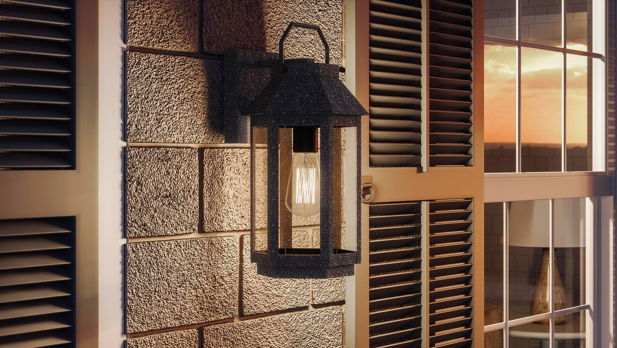 Speckled Black Outdoor Wall Lantern T33697