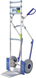 Blue Aluminum Hand Truck with Folding Shovel, 570 Lbs. Capacity, Solid Rubber Tires M5028