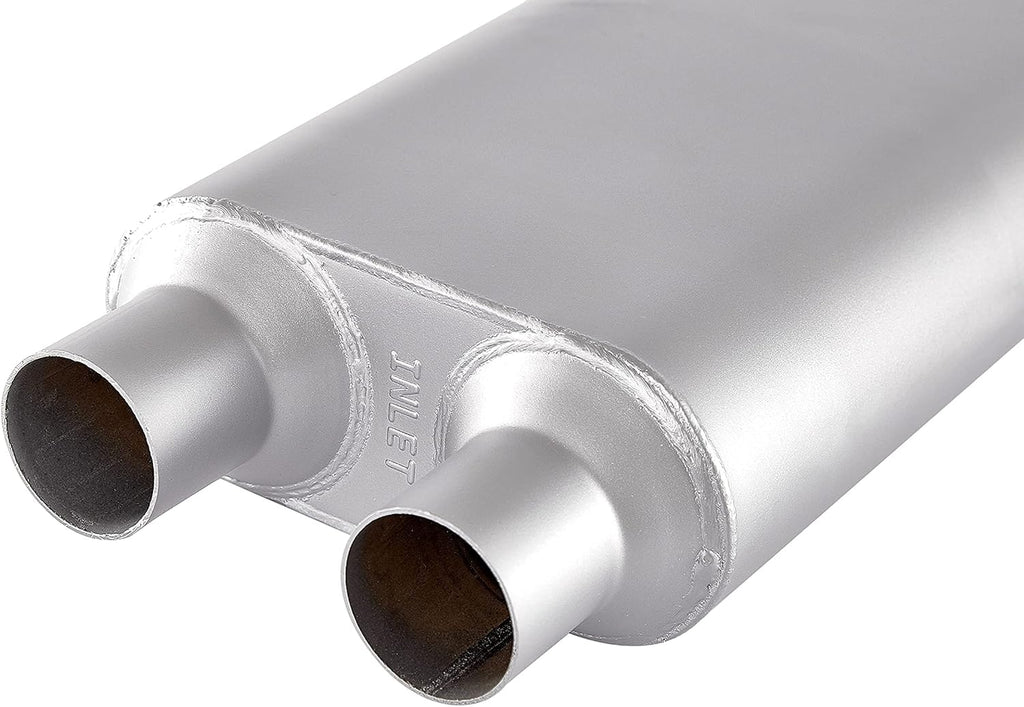 2.25 inch Inlet Outlet Performance Automotive Muffler Exhaust Pack of 2 X712070