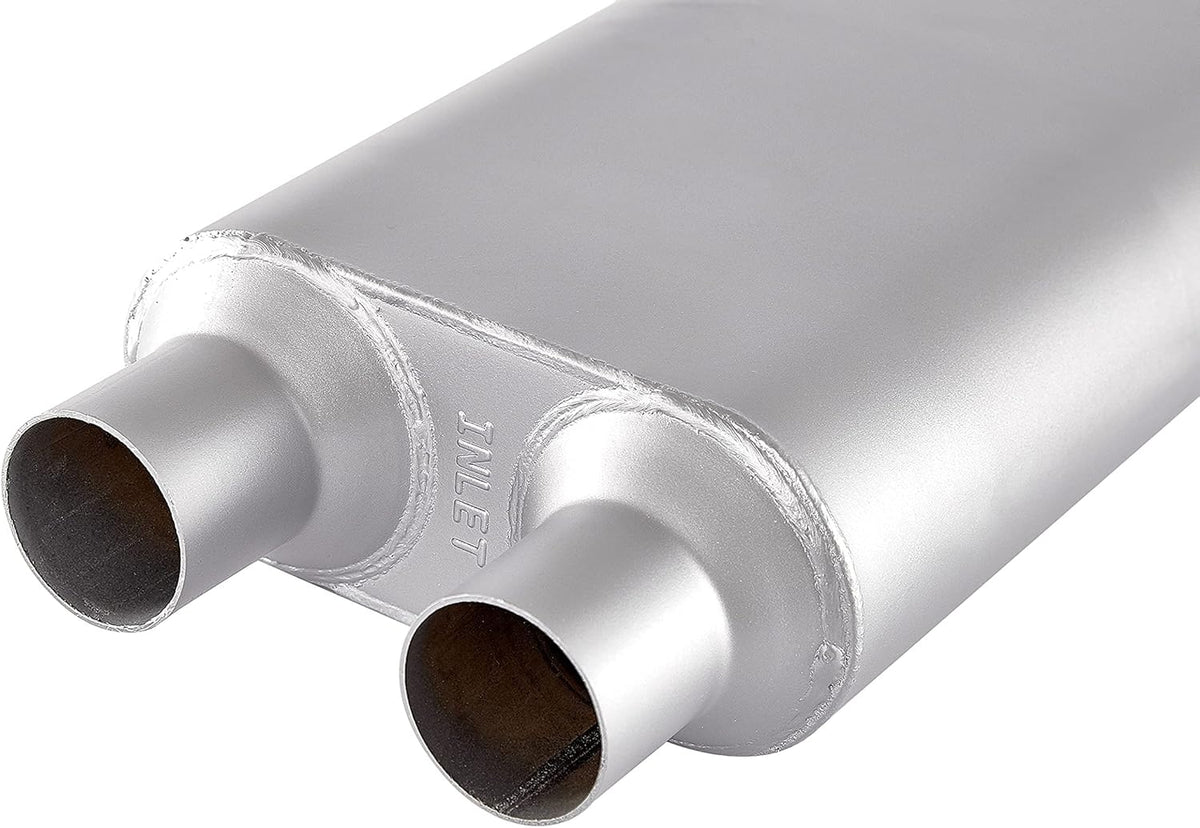 2.25 inch Inlet Outlet Performance Automotive Muffler Exhaust Pack of 2 X712070