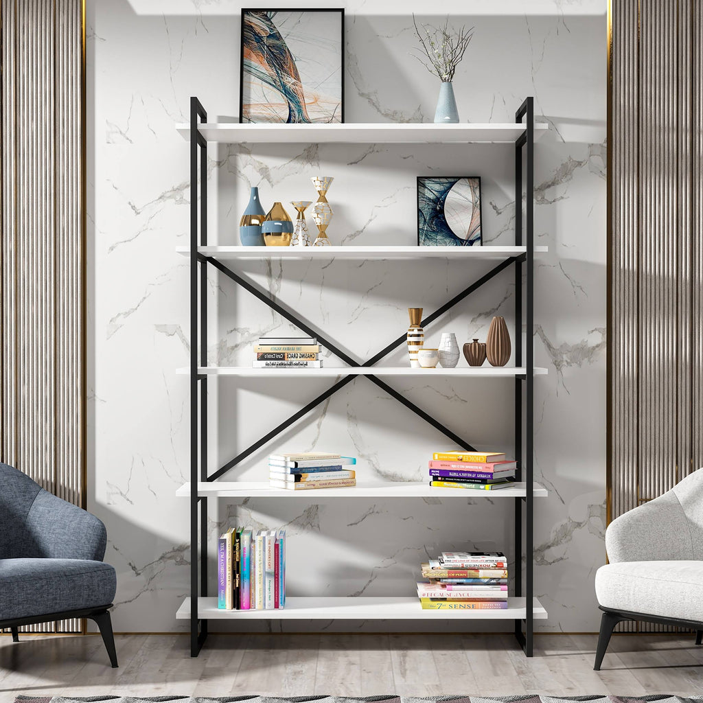 Modern Bookcase Anthracite Gold N9154