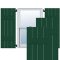 15 in. x 50 in. Real Wood Western Red Cedar Board and Batten Shutters Pair H3601