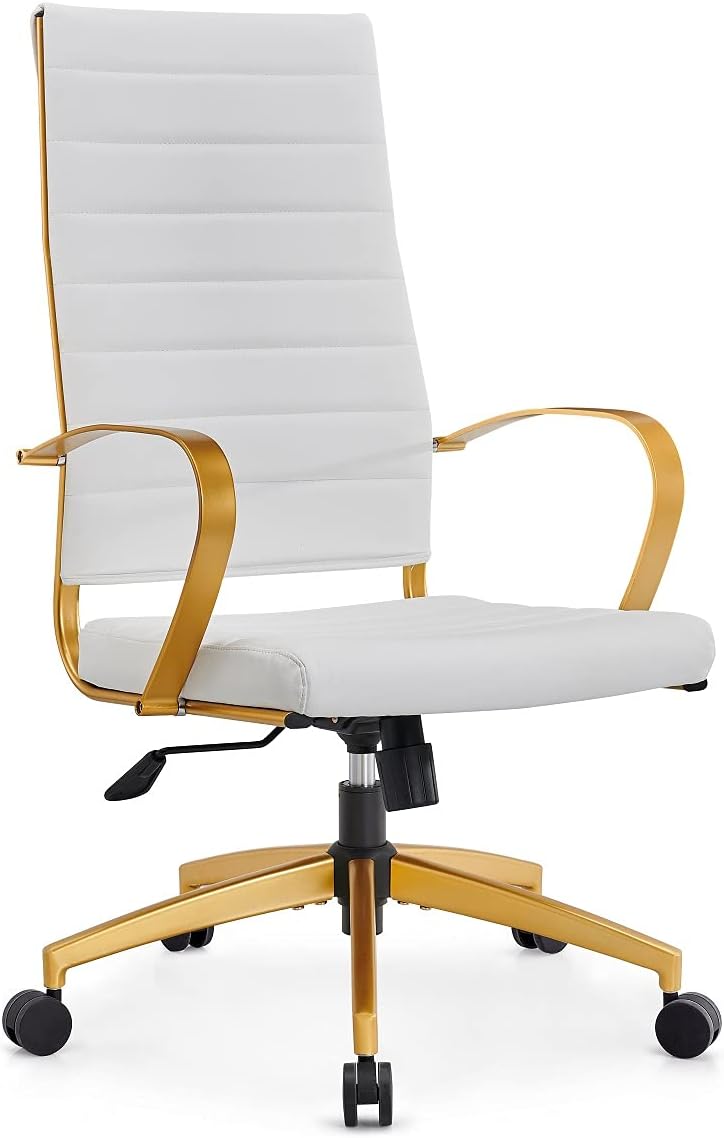 Gold Black Ergonomic High Back Swivel Office Chair F655