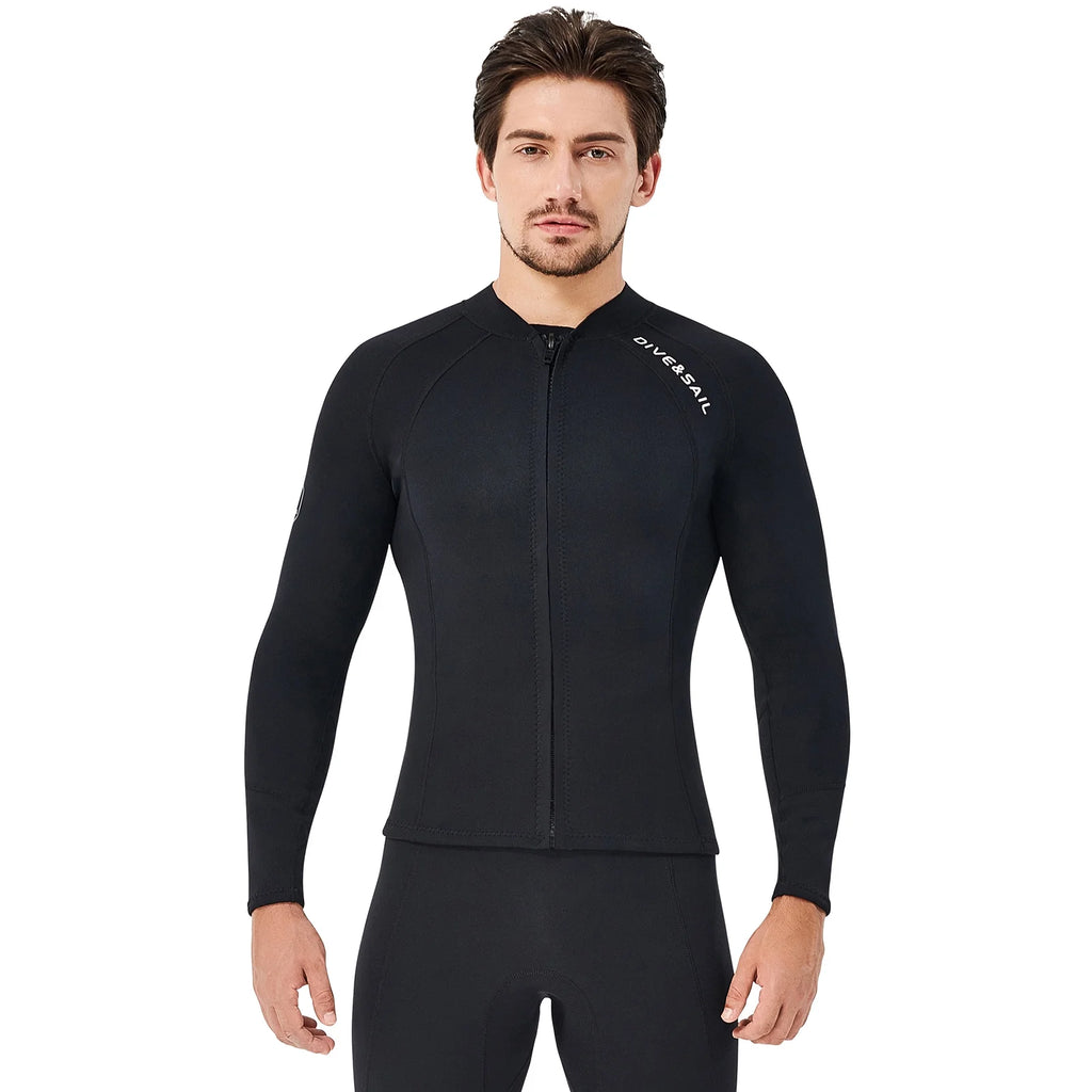 2mm Neoprene Front Zipper Wetsuits Jacket Long Sleeves M4531