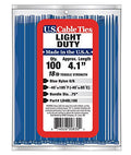 4-Inch Light Duty Cable Ties, Blue, 100-Pack F94570