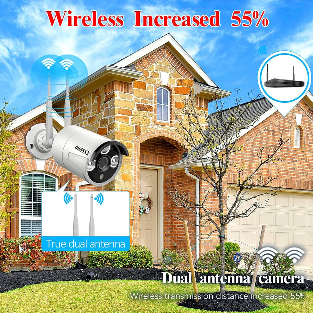 2K 3.0MP Wireless Security Camera System, 8 Channel NVR with 6TB HDD Y5577