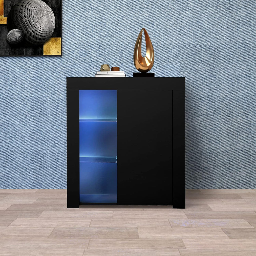 White 3 Door Sideboard Buffet Storage Cabinet with LED Light A985902