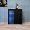 White 3 Door Sideboard Buffet Storage Cabinet with LED Light A985902