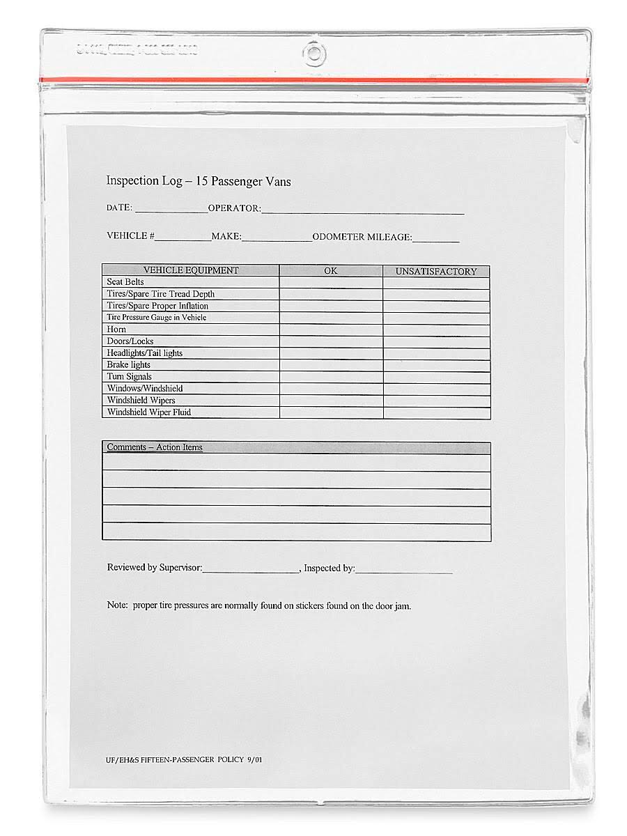 Reclosable Vinyl Envelopes - 10 x 13 A71280