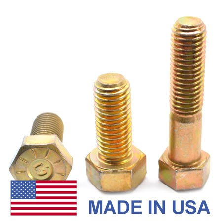 5/8 inch-11 x 4 inch Coarse Thread Grade 9 Hex Cap Screw Yellow Zinc Plated Pk 10 K819270