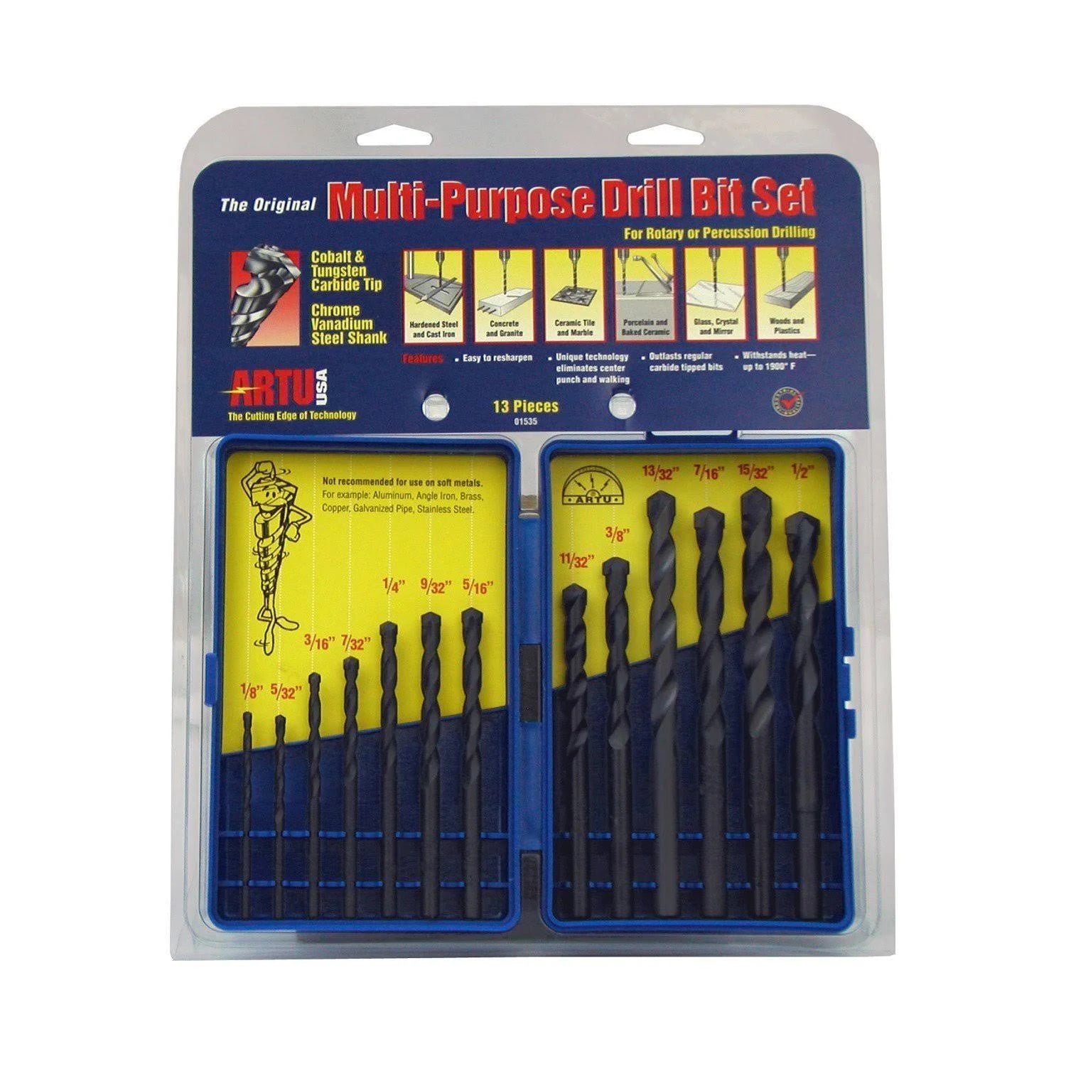 13-Pc. Multi-Purpose Drill Bit Set Y604510